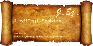 Jurányi Szabina névjegykártya