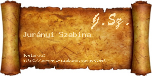 Jurányi Szabina névjegykártya